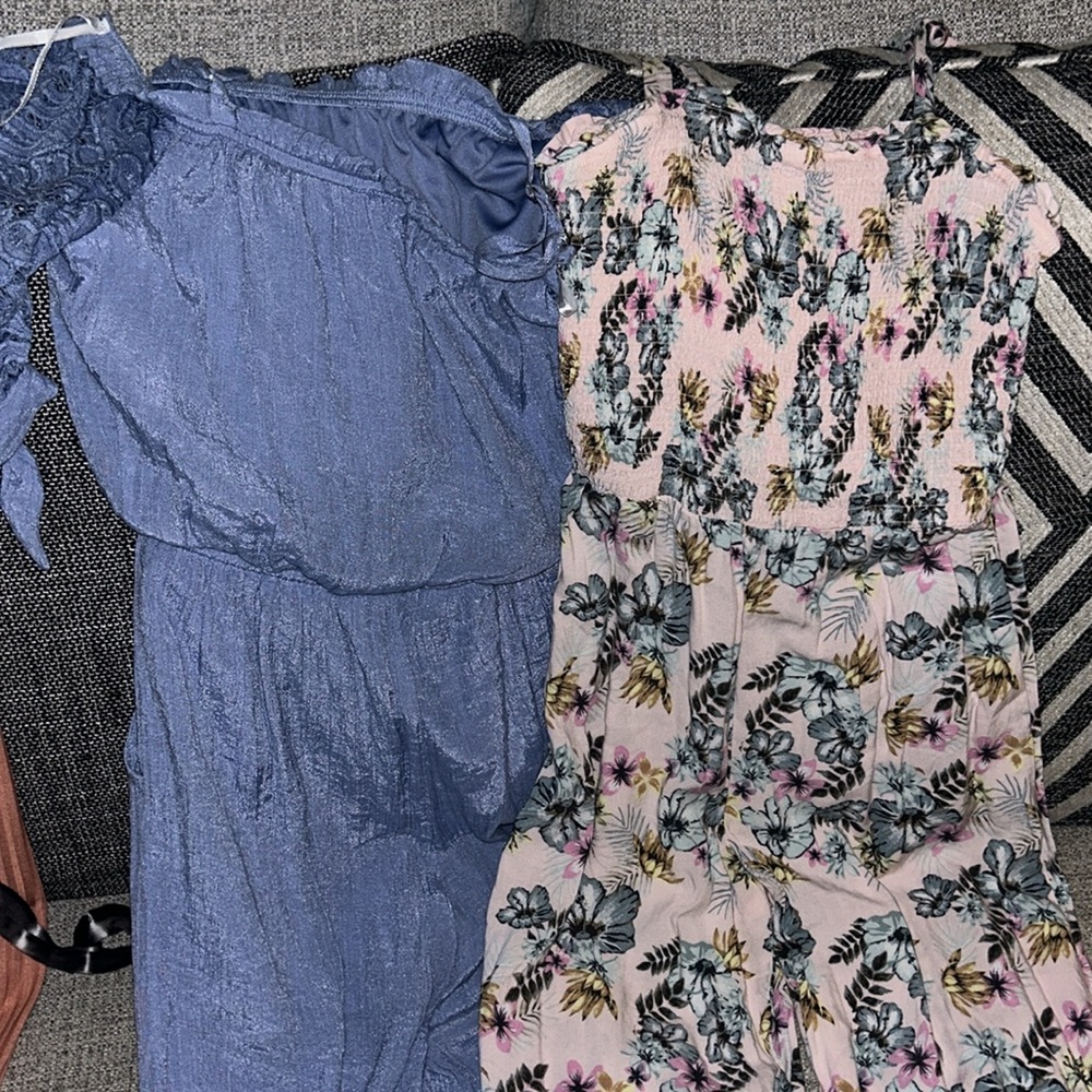 Floral Pink jumpsuit and blue jumpsuit